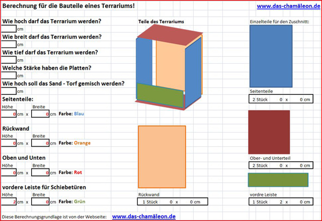 kostenloser Bauplan und Berechnung für den Bau eines Terrariums